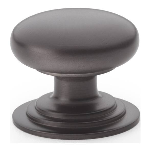 AW825-32-DBZ • 32mm • Dark Bronze • Alexander & Wilks Waltz Round Cupboard Knob on Stepped Rose